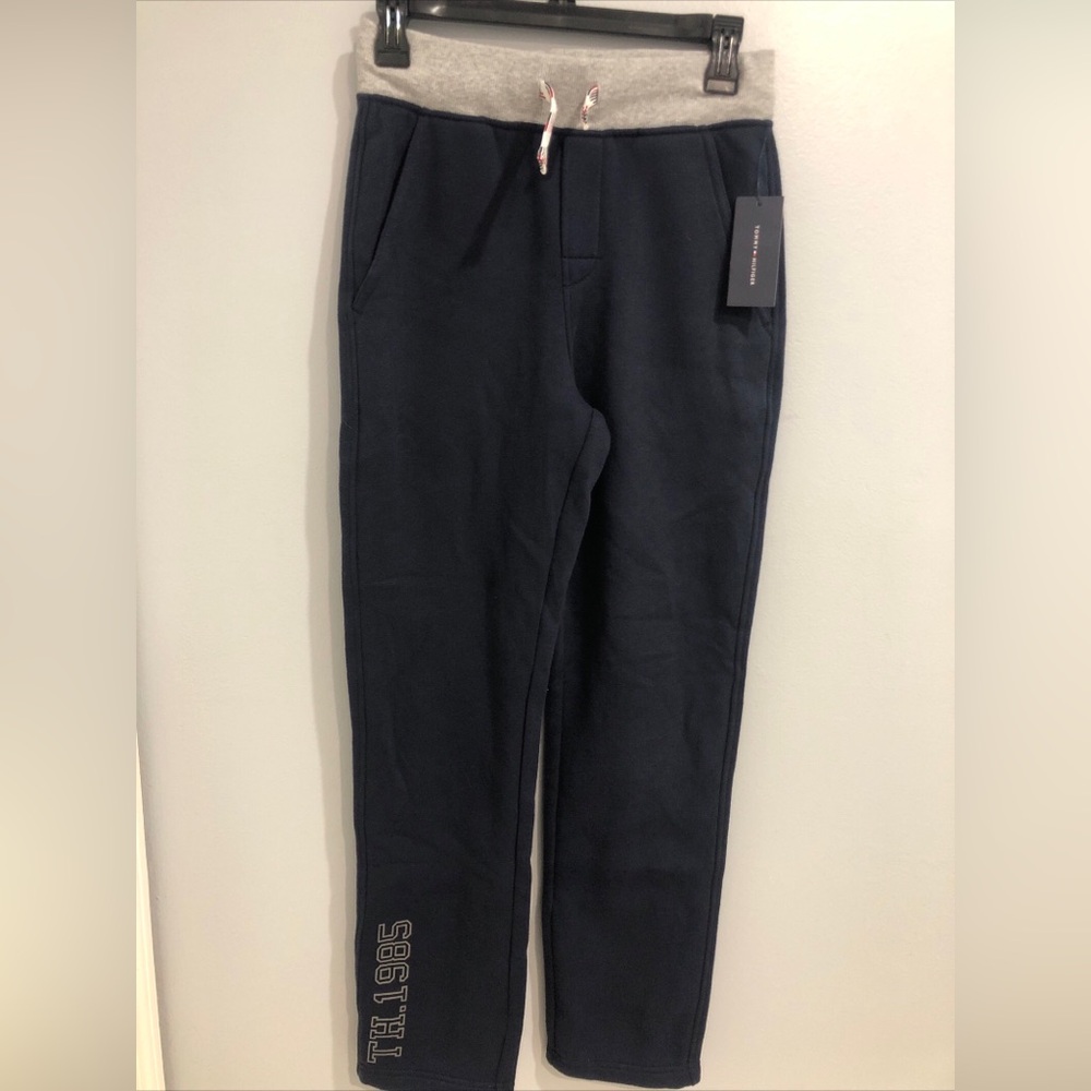 NWT Tommy Hilfiger Boys Drawstring fleece Pant Size-Large (16/18) Navy